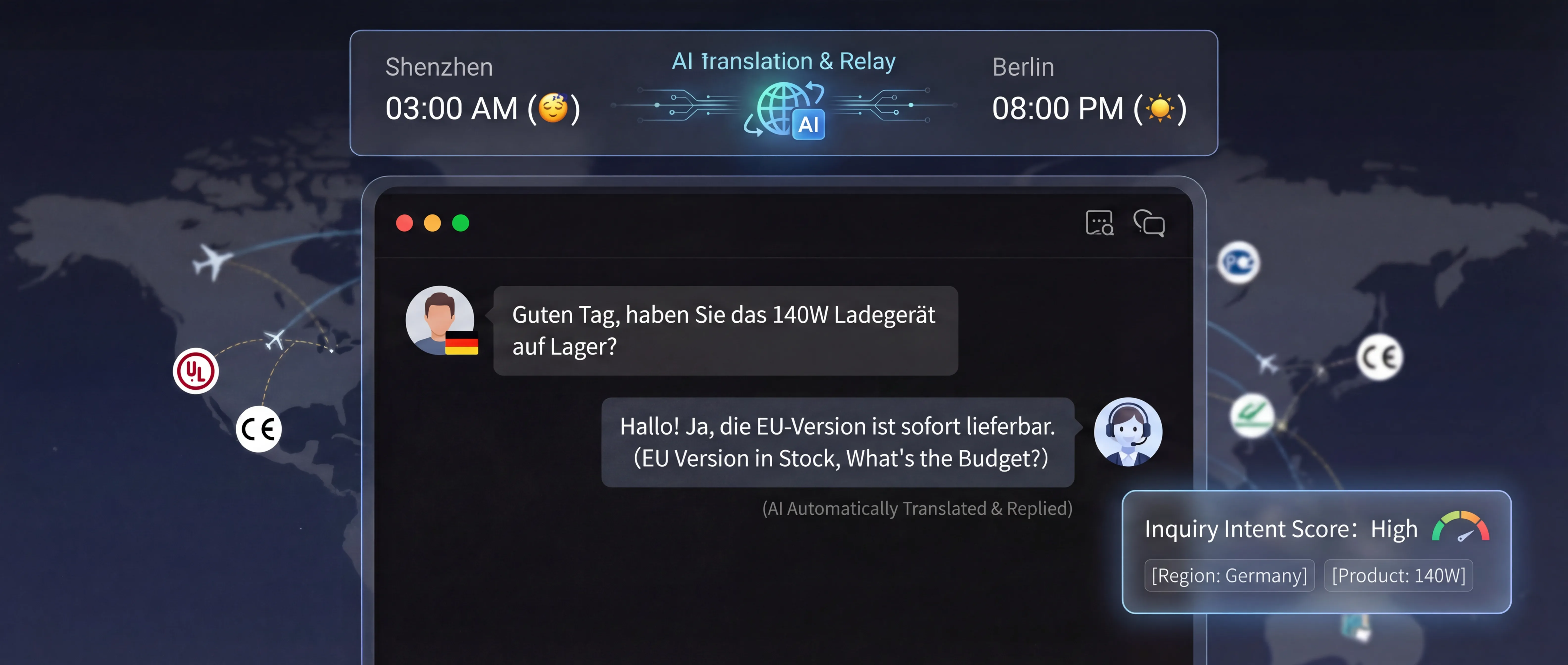 Cross-timezone multilingual engagement